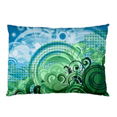 Blue Green Circle Design Pillow Case (Two Sides) from ArtsNow.com Front