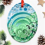 Blue Green Circle Design Ornament (Oval Filigree)