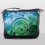 Blue Green Circle Design Messenger Bag