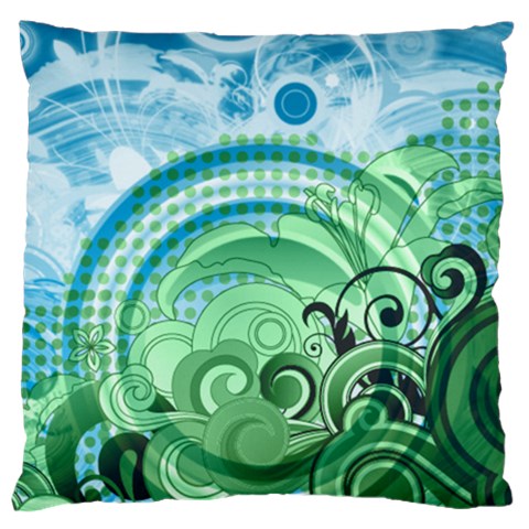 Blue Green Circle Design Large Cushion Case (Two Sides) from ArtsNow.com Front