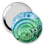 Blue Green Circle Design 3  Handbag Mirror