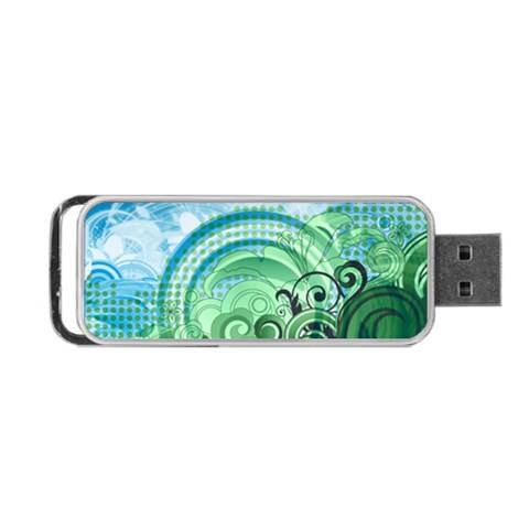 Blue Green Circle Design Portable USB Flash (One Side) from ArtsNow.com Front