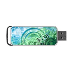 Blue Green Circle Design Portable USB Flash (Two Sides) from ArtsNow.com Front