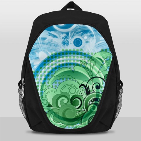 Blue Green Circle Design Backpack Bag from ArtsNow.com Front