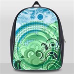 Blue Green Circle Design School Bag (XL)