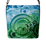 Blue Green Circle Design Flap Closure Messenger Bag (L)