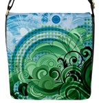 Blue Green Circle Design Flap Closure Messenger Bag (S)