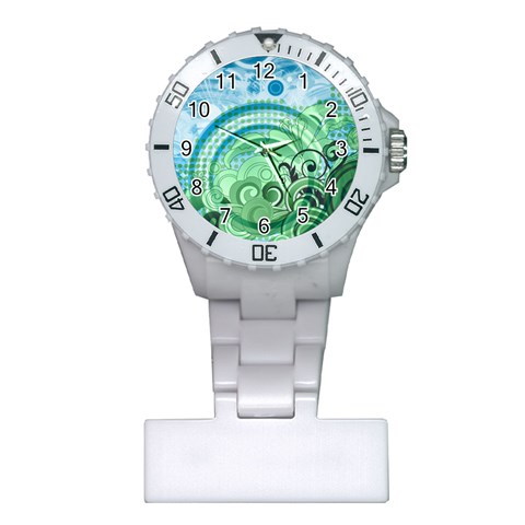 Blue Green Circle Design Plastic Nurses Watch from ArtsNow.com Front