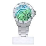 Blue Green Circle Design Plastic Nurses Watch