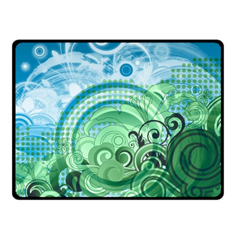 Blue Green Circle Design Double Sided Fleece Blanket (Small) from ArtsNow.com 45 x34  Blanket Front