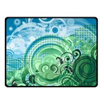 Blue Green Circle Design Double Sided Fleece Blanket (Small)