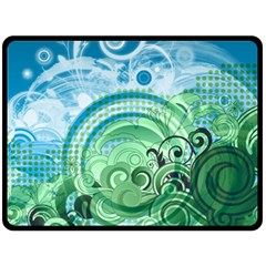 Blue Green Circle Design Double Sided Fleece Blanket (Large) from ArtsNow.com 80 x60  Blanket Back