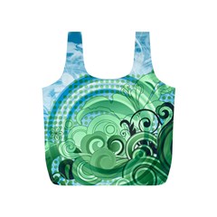 Blue Green Circle Design Full Print Recycle Bag (S) from ArtsNow.com Front