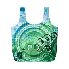 Blue Green Circle Design Full Print Recycle Bag (M) from ArtsNow.com Front