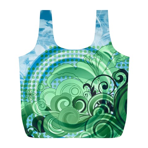 Blue Green Circle Design Full Print Recycle Bag (L) from ArtsNow.com Back