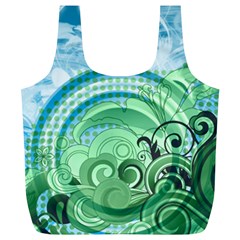 Blue Green Circle Design Full Print Recycle Bag (XL) from ArtsNow.com Front