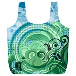 Blue Green Circle Design Full Print Recycle Bag (XL)