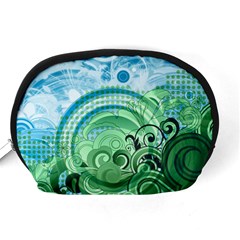 Blue Green Circle Design Accessory Pouch (Medium) from ArtsNow.com Back