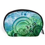 Blue Green Circle Design Accessory Pouch (Large)