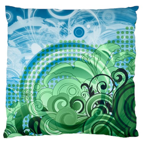 Blue Green Circle Design Standard Flano Cushion Case (Two Sides) from ArtsNow.com Back