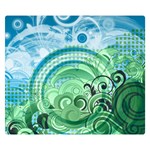 Blue Green Circle Design Double Sided Flano Blanket (Small)