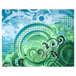 Blue Green Circle Design Double Sided Flano Blanket (Medium)