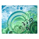 Blue Green Circle Design Double Sided Flano Blanket (Large)