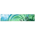 Blue Green Circle Design Small Flano Scarf