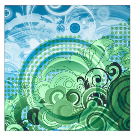 Blue Green Circle Design Large Satin Scarf (Square) from ArtsNow.com Front