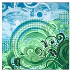 Blue Green Circle Design Large Satin Scarf (Square)