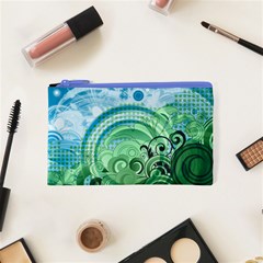 Blue Green Circle Design Cosmetic Bag (XS) from ArtsNow.com Front