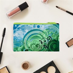 Blue Green Circle Design Cosmetic Bag (XS) from ArtsNow.com Back