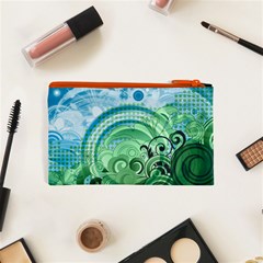 Blue Green Circle Design Cosmetic Bag (XS) from ArtsNow.com Back