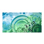 Blue Green Circle Design Satin Wrap