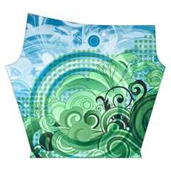 Blue Green Circle Design Yoga Cropped Leggings from ArtsNow.com Right