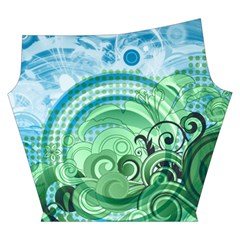 Blue Green Circle Design Yoga Cropped Leggings from ArtsNow.com Left