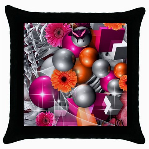 Ball Art Throw Pillow Case (Black) from ArtsNow.com Front