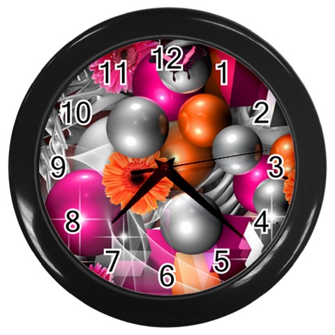 Ball Art Wall Clock (Black) from ArtsNow.com Front