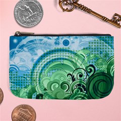 Blue Green Circle Design Large Coin Purse from ArtsNow.com Front