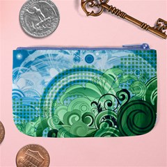 Blue Green Circle Design Large Coin Purse from ArtsNow.com Back