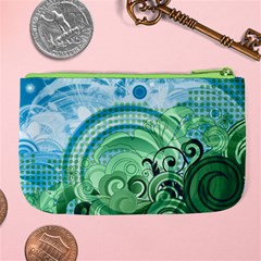 Blue Green Circle Design Large Coin Purse from ArtsNow.com Back