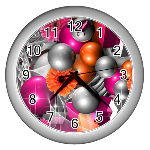 Ball Art Wall Clock (Silver) from ArtsNow.com Front