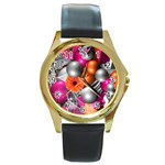 Ball Art Round Gold Metal Watch