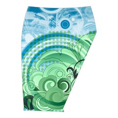 Blue Green Circle Design Midi Wrap Pencil Skirt from ArtsNow.com  Front Right 