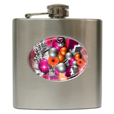 Ball Art Hip Flask (6 oz) from ArtsNow.com Front