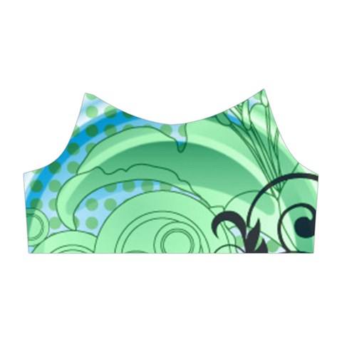 Blue Green Circle Design Shoulder Cutout Velvet One Piece from ArtsNow.com Left Sleeve