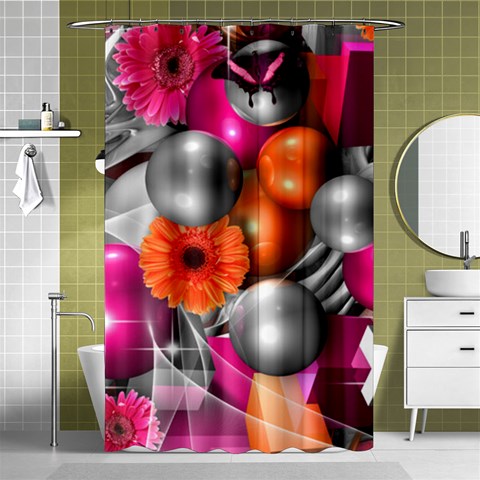 Ball Art Shower Curtain 48  x 72  (Small) from ArtsNow.com Curtain(48  X 72 ) - 42.18 x64.8  Curtain(48  X 72 )