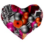 Ball Art Large 19  Premium Heart Shape Cushion