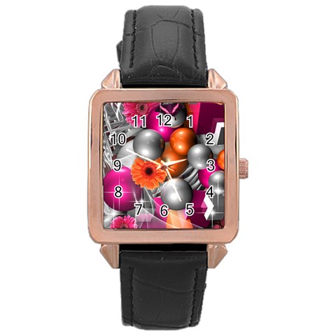 Ball Art Rose Gold Leather Watch  from ArtsNow.com Front