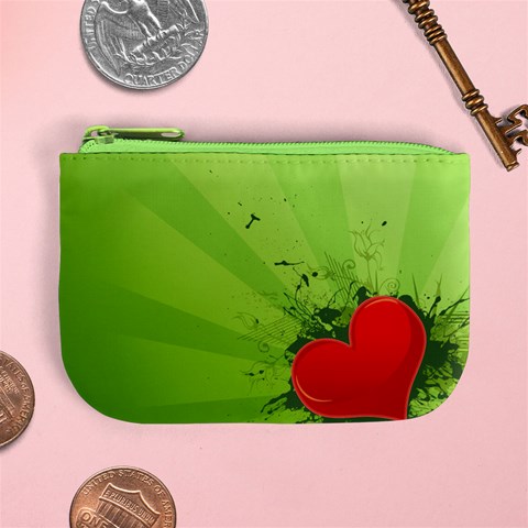 Red Heart Art Mini Coin Purse from ArtsNow.com Front